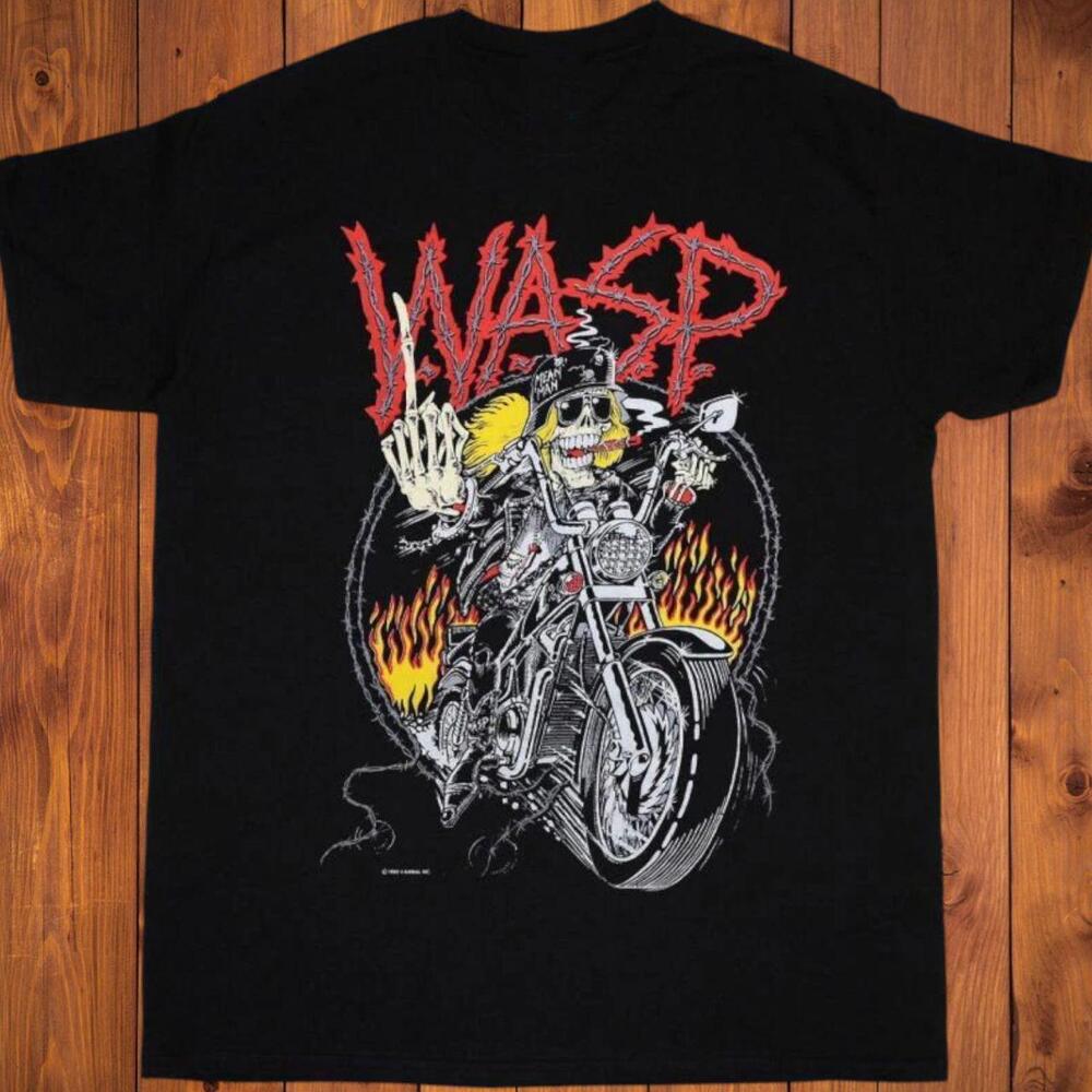 Gildan Reprinted Shirt  Wasp Skull Biker T-Shirt.